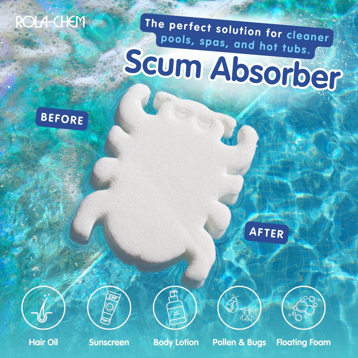 Scumbug Hot Tub Scum Absorber effectively removes hair oil, sunscreen, and more. 100% Authentic, available at Curat Cart in India.