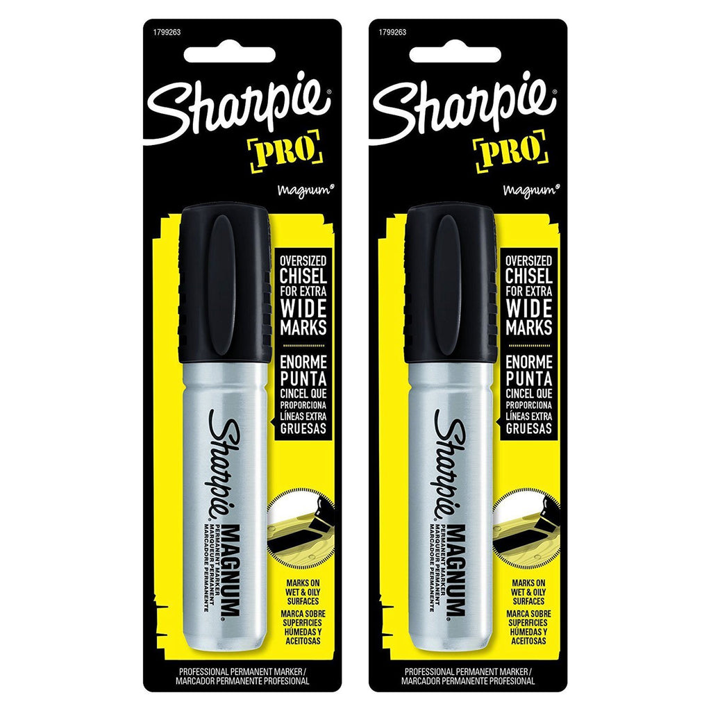 Sharpie Magnum Permanent Marker set in official packaging, featuring oversized chisel tip for bold, wide marks. Available at Curat Cart.