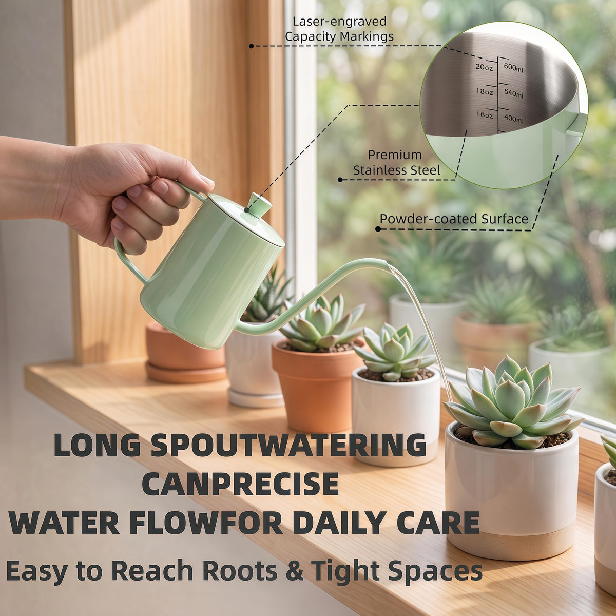 Stylish small watering can and mister for easy plant care, 100% Authentic and available at Curat Cart in India.