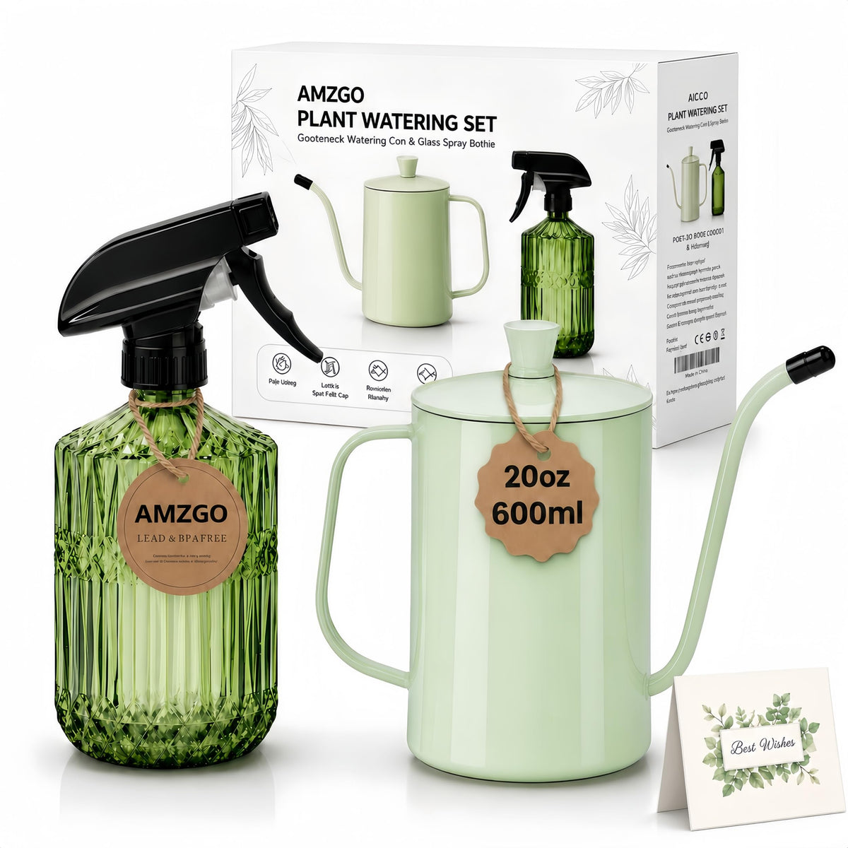 Premium imported small watering can and mister set from Curat Cart, perfect for indoor plants and gardening enthusiasts.