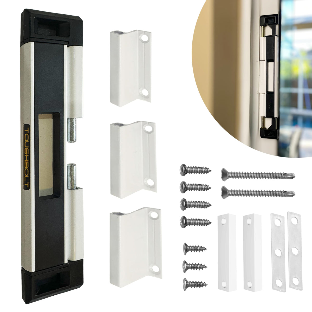 Discover the TOUGHBOLT Double Deadbolt Patio Door Lock, a 100% genuine, secure solution for your home.