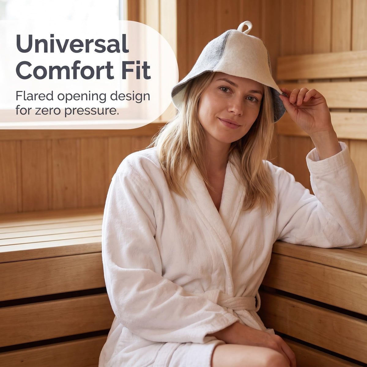 Experience the ultimate comfort with this Wool Sauna Hat from Curat Cart, featuring a flared design for zero pressure. Premium quality.