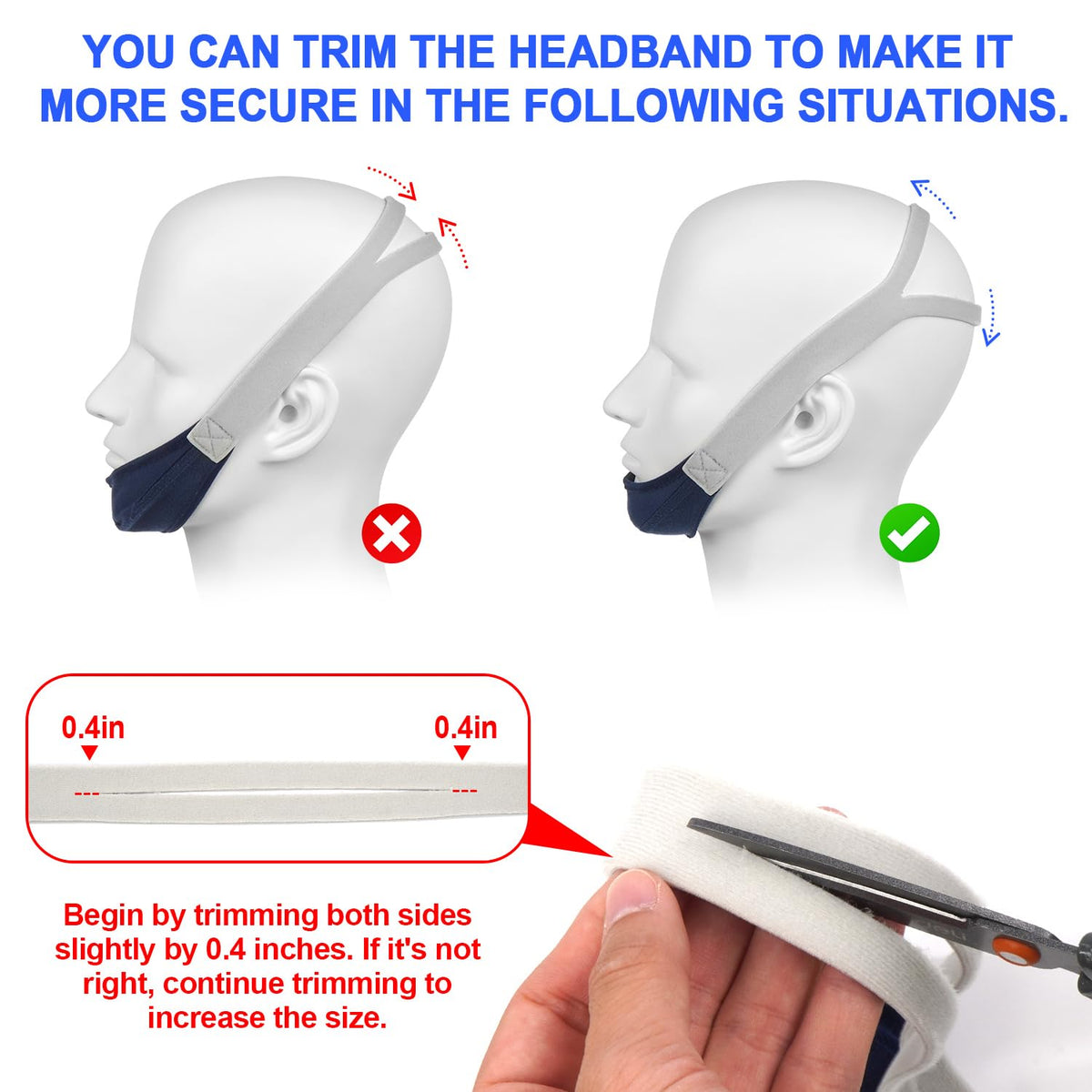 Medihealer Anti Snoring Chin Strap features adjustable headband for a secure fit. Perfect for daily use. Available at Curat Cart.