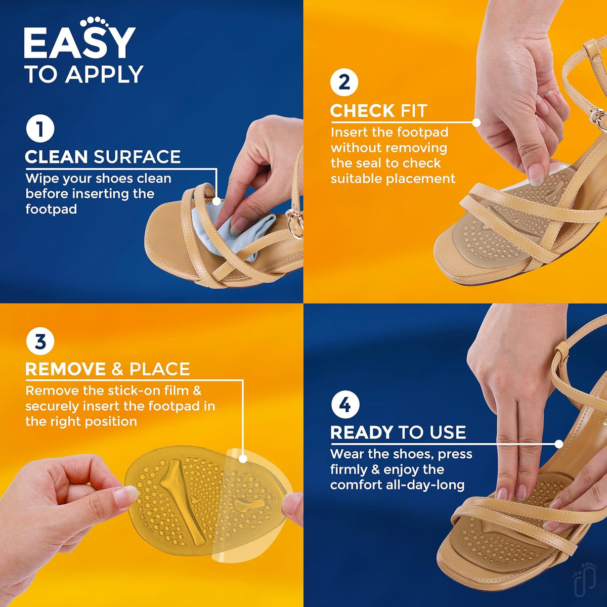 Metatarsal pads application guide. Available in India. Order online for foot comfort today.