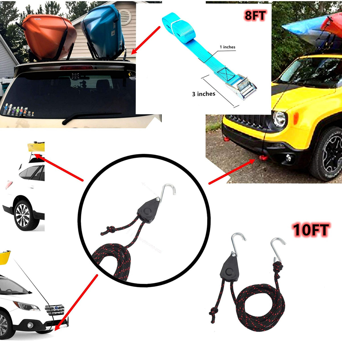 Heavy Duty Kayak Rack showcasing kayaks secured on a vehicle roof, specially curated by Curat Cart for premium outdoor adventures.