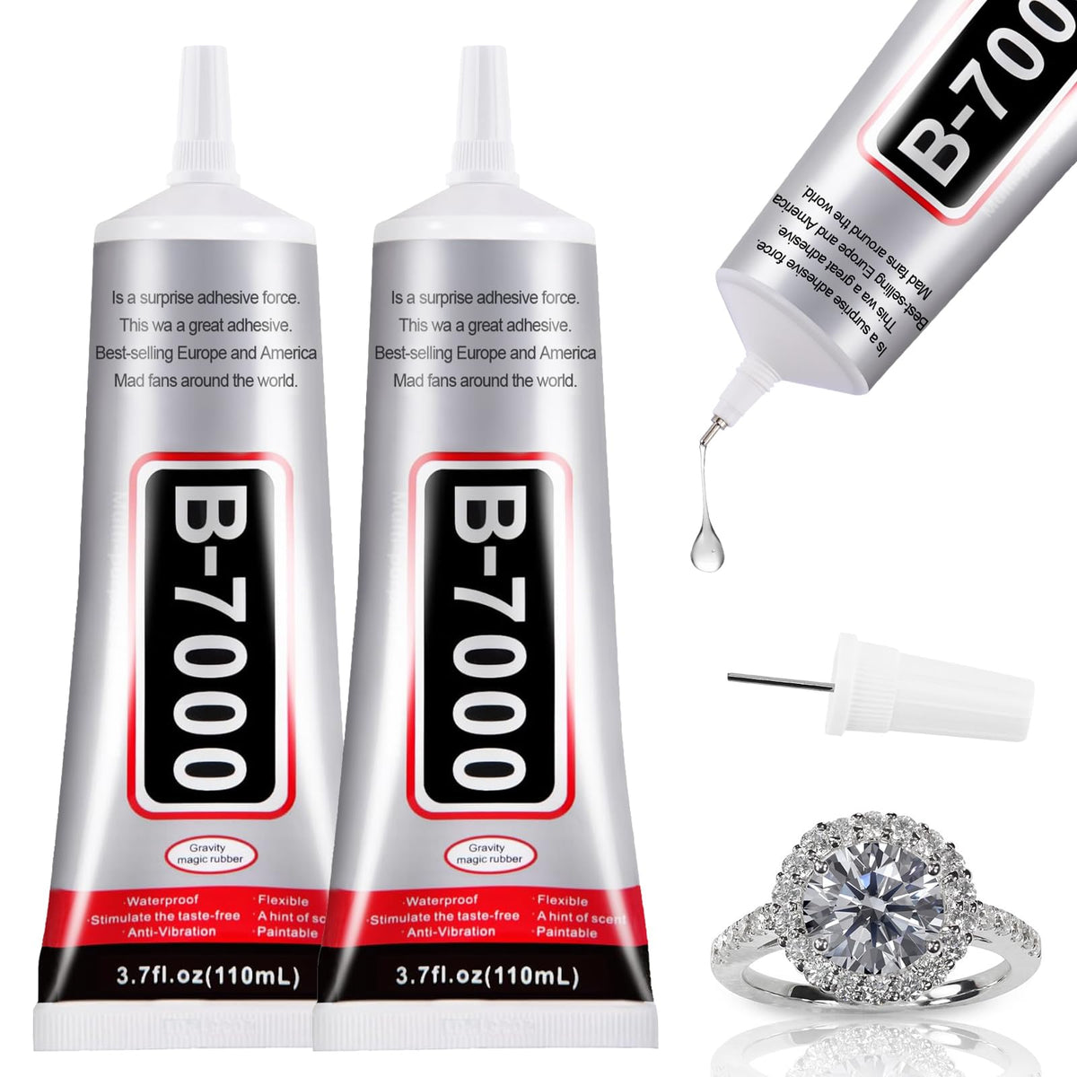 Discover the B7000 Rhinestone Glue, a premium import favored for its flexibility and strength, available at Curat Cart.