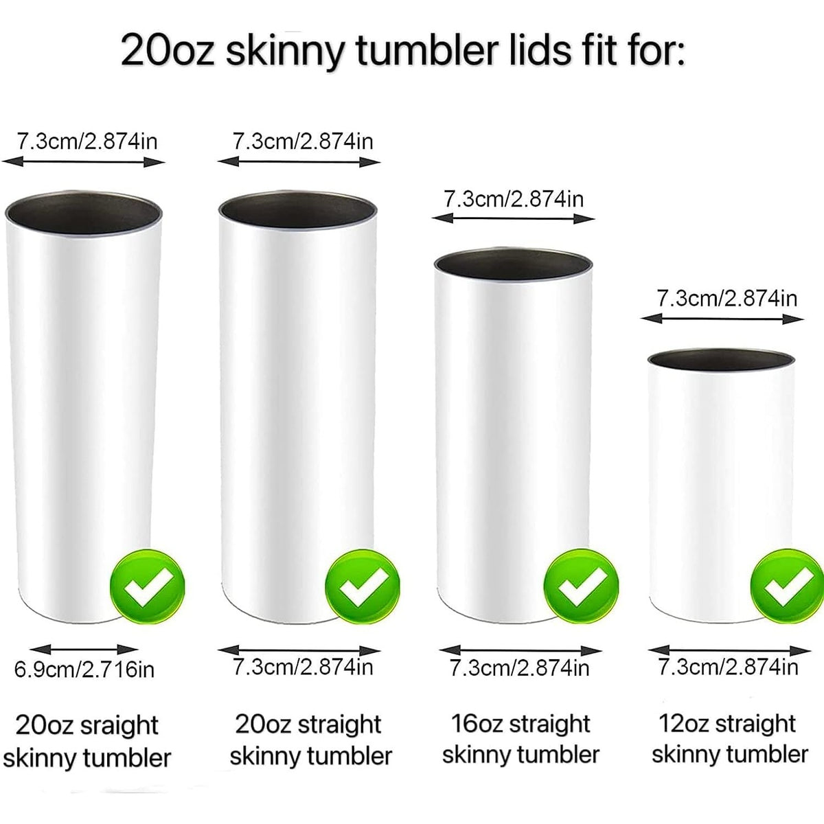 High-quality skinny tumbler lid replacement compatible with 20oz and 16oz tumblers, available at Curat Cart.