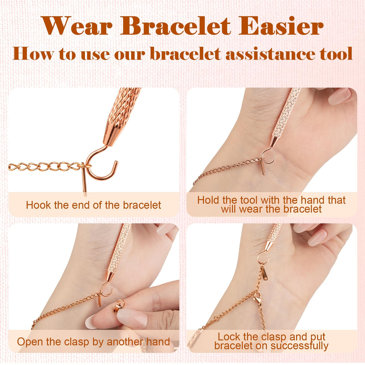Easily wear bracelets with the premium Bracelet Helper Tool. High-quality design ensures effortless use. Available at Curat Cart.