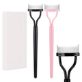 Premium imported eyelash separator tool brushes in black and pink, perfect for achieving flawless lashes. Available at Curat Cart.