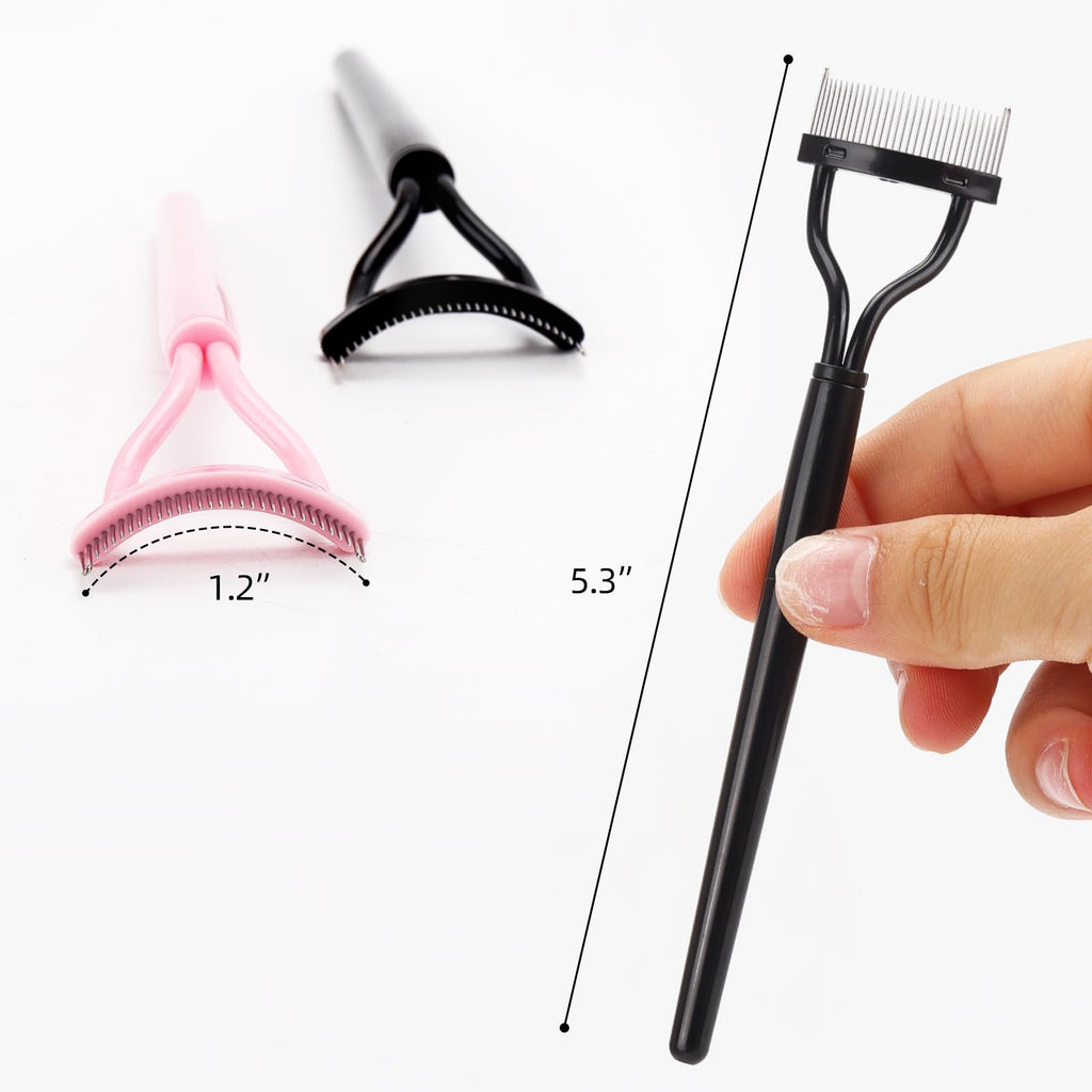 Eyelash Separator Tool Brushes in pink and black, ensuring 100% authenticity. Available at Curat Cart for beauty enthusiasts in India.