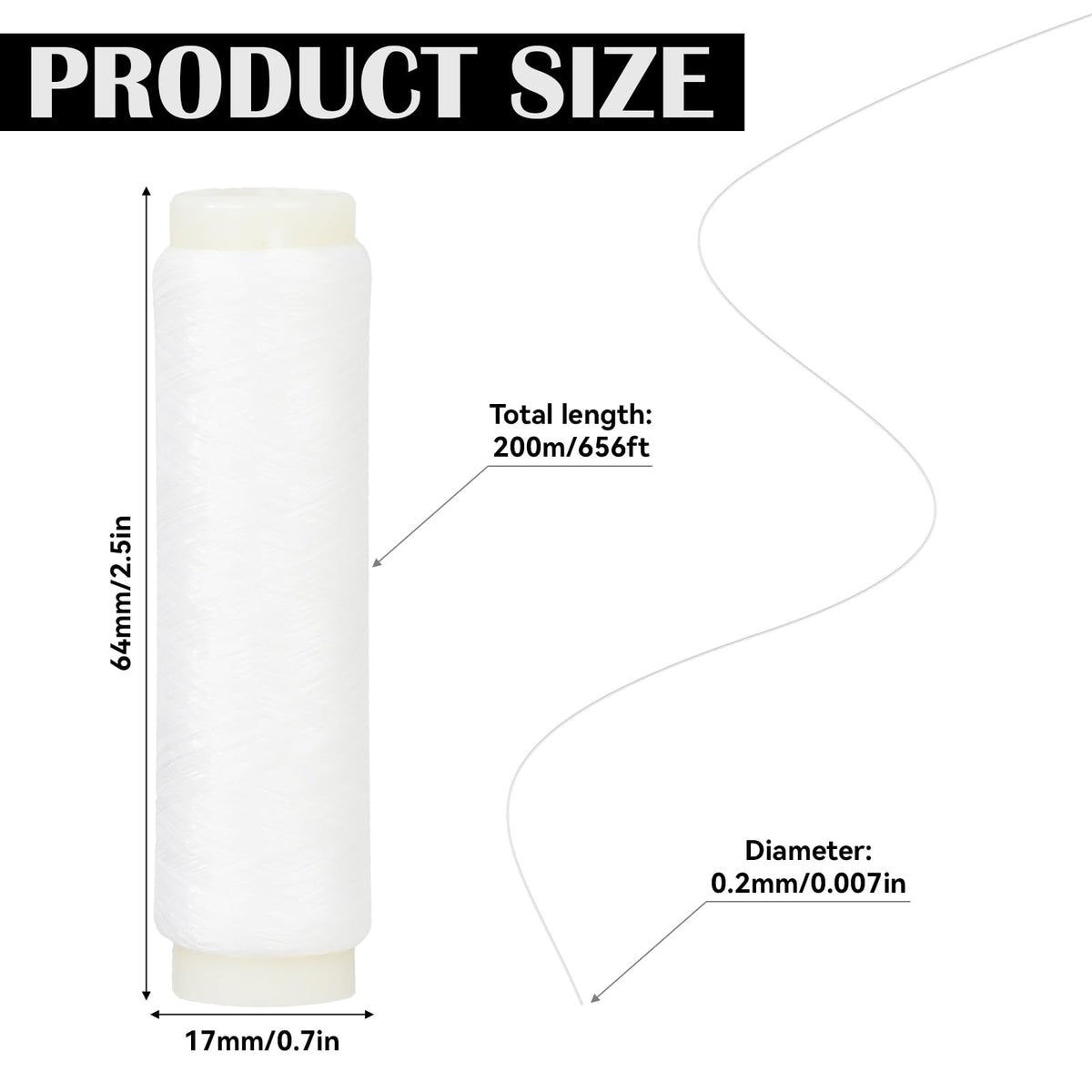 Invisible Fishing Bait Elastic Thread, 200m length, ensures 100% authenticity and is available at Curat Cart in India.