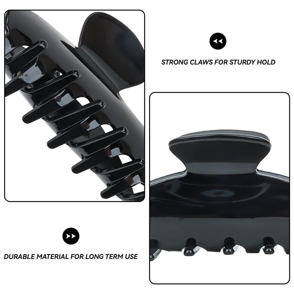 Premium imported set of 2 non-slip hair claw clips, made from durable material for long-lasting hold and style.