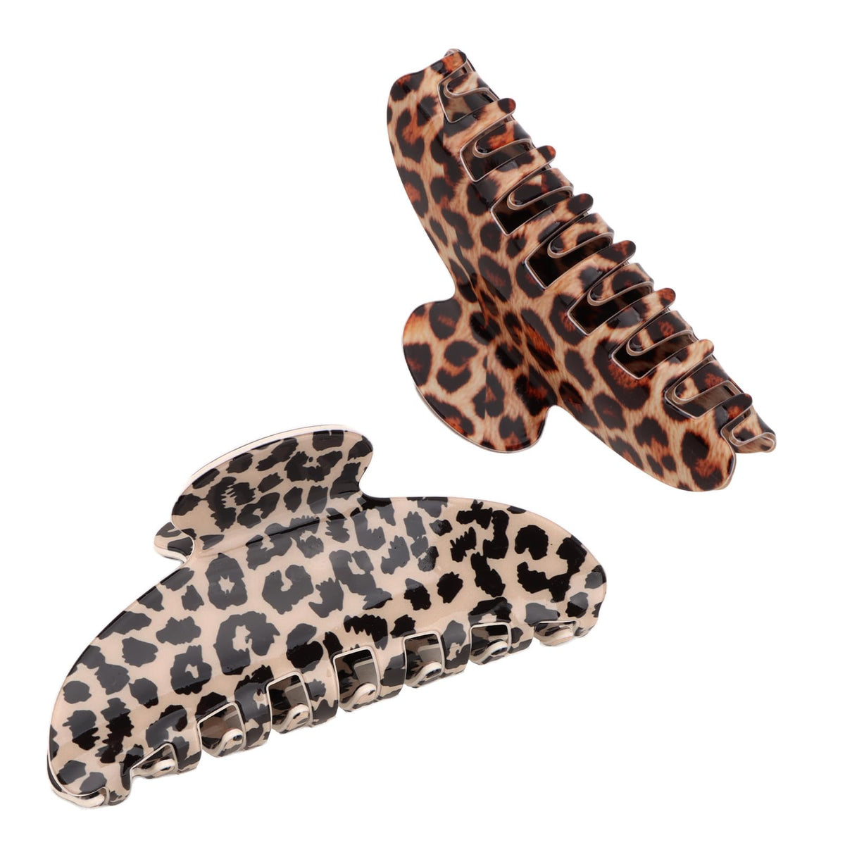 Stylish hair claw clips for women, featuring premium imported leopard prints. Perfect for a chic look available at Curat Cart.