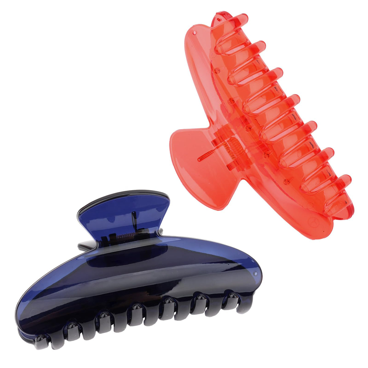 Premium hair claw clips for women, featuring a vibrant red and elegant navy design. Available in India at Curat Cart, 100% Authentic.
