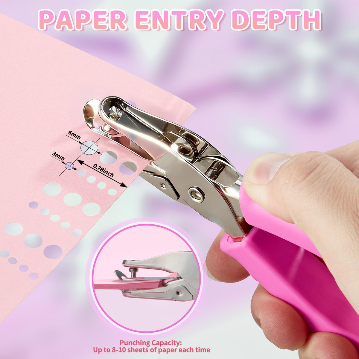 Effortlessly punch holes with the Single Hole Punch featuring a soft grip. Perfect for daily use, available at Curat Cart.