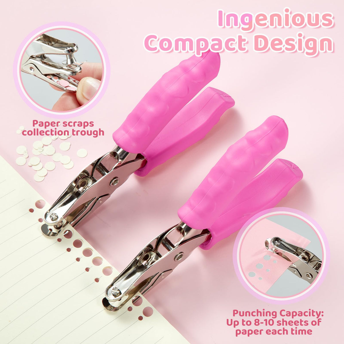 Discover the single hole punch with soft grip and paper scraps collection. Specially curated by Curat Cart for your crafting needs.