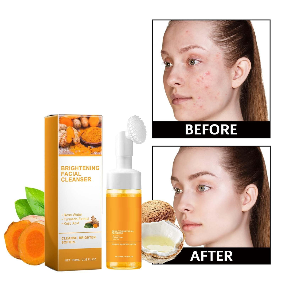 Turmeric Foaming Face Wash from Curat Cart offers brightening benefits with 100% authentic ingredients. Available in India.
