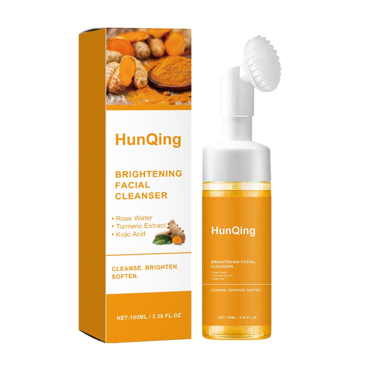 Turmeric Foaming Face Wash by HunQing, perfect for daily use. Cleanse and brighten your skin with Curat Cart's premium selection.