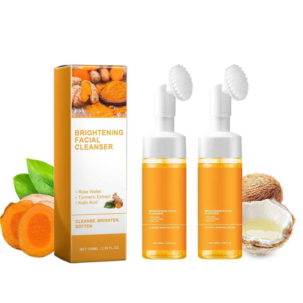 Experience premium imported Turmeric Foaming Face Wash for cleansing and brightening. Available at Curat Cart.