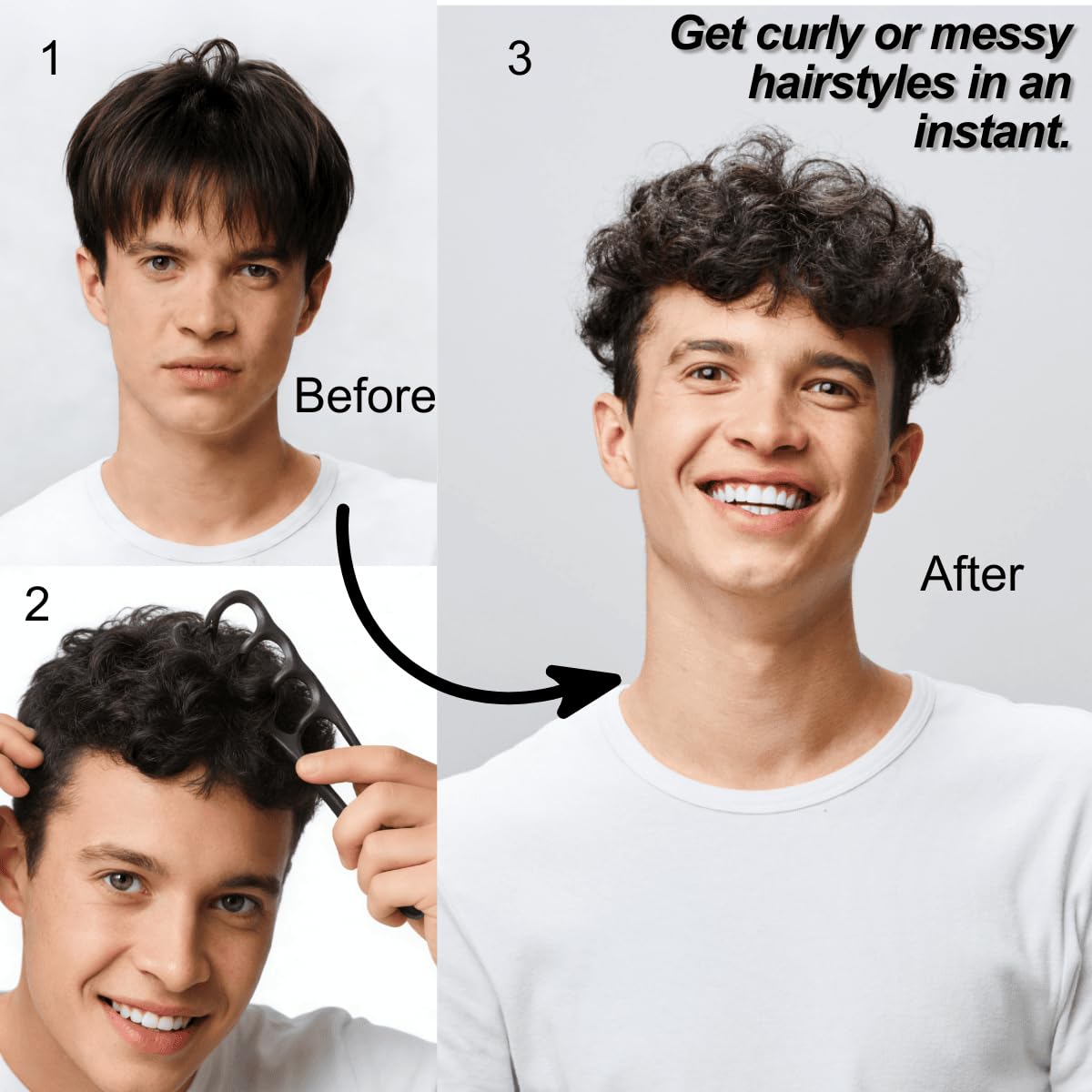 Transform your hair instantly with the Upgraded Texture Comb for Curly Hair, 100% Authentic and available at Curat Cart.