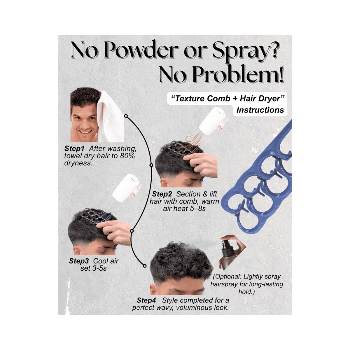Upgrade your curly hair routine with the Upgraded Texture Comb from Curat Cart. Perfect for easy styling and volume enhancement.