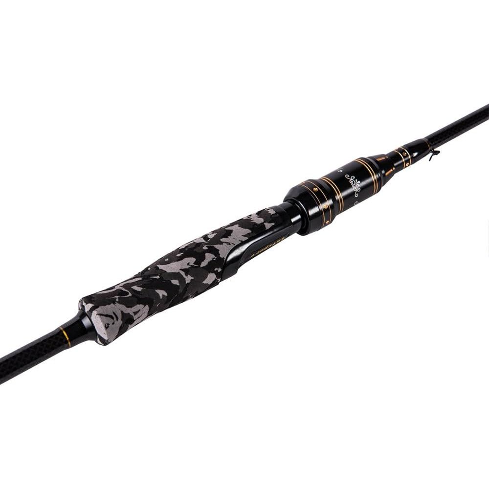 Premium imported 7 feet spinning fishing rod with a sleek black and camo grip, ideal for serious anglers.
