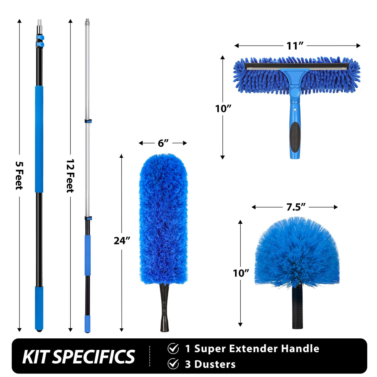 Discover the High Reach Duster Kit, featuring a super extender handle and three dusters. 100% Authentic and available at Curat Cart in India.