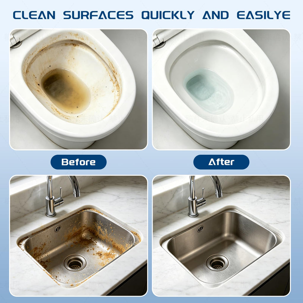 Transform your toilet bowl with the Pumice Stone Toilet Bowl Cleaner, showcasing effective results in high-quality packaging. Available at Curat Cart.