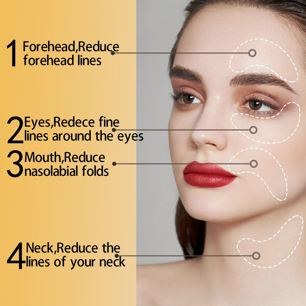 Premium 20 pairs lip and eye masks to reduce wrinkles around eyes, mouth, and forehead. Perfect for bridal pampering.