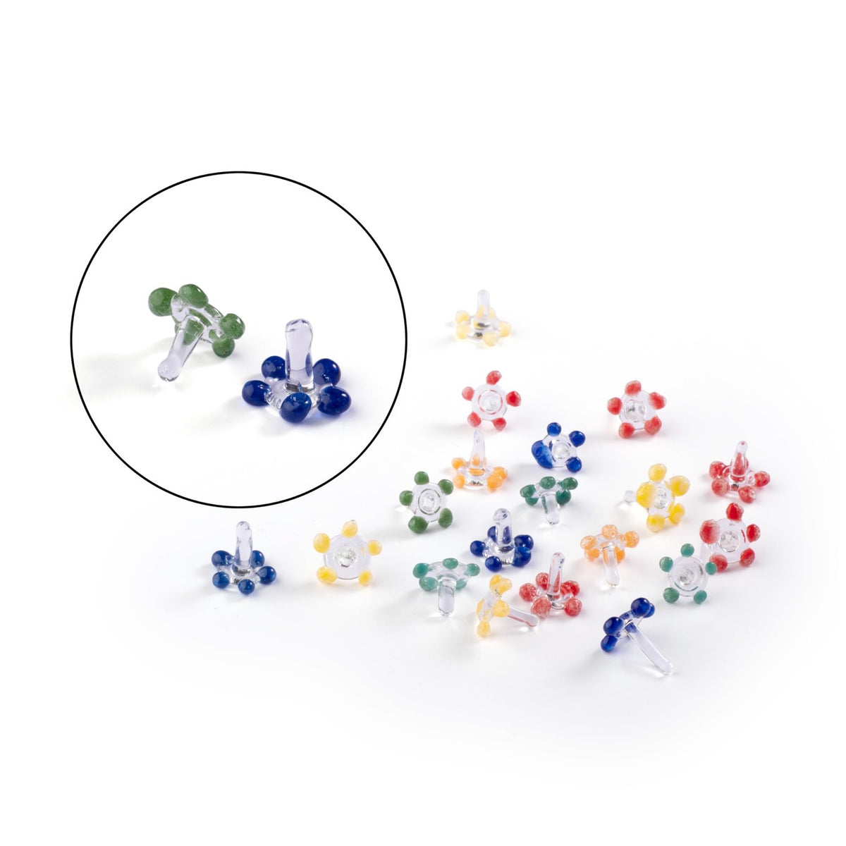 Daisy Flower Glass Beads in assorted colors, 100% authentic and available at Curat Cart for your creative projects.