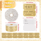 Golden Raffle Tickets Double Roll from Curat Cart offers 100% Authentic quality, perfect for events, and available in India.
