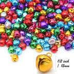 Brightly colored jingle bells bulk DIY pack, perfect for festive crafts. 100% Authentic, available at Curat Cart in India.