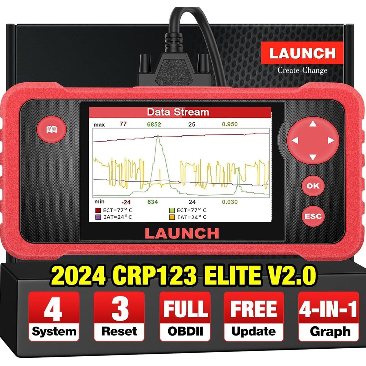 Discover the LAUNCH CRP123 Elite OBD2 Scanner. Verified by CuratCart for quality diagnostics and user-friendly interface.