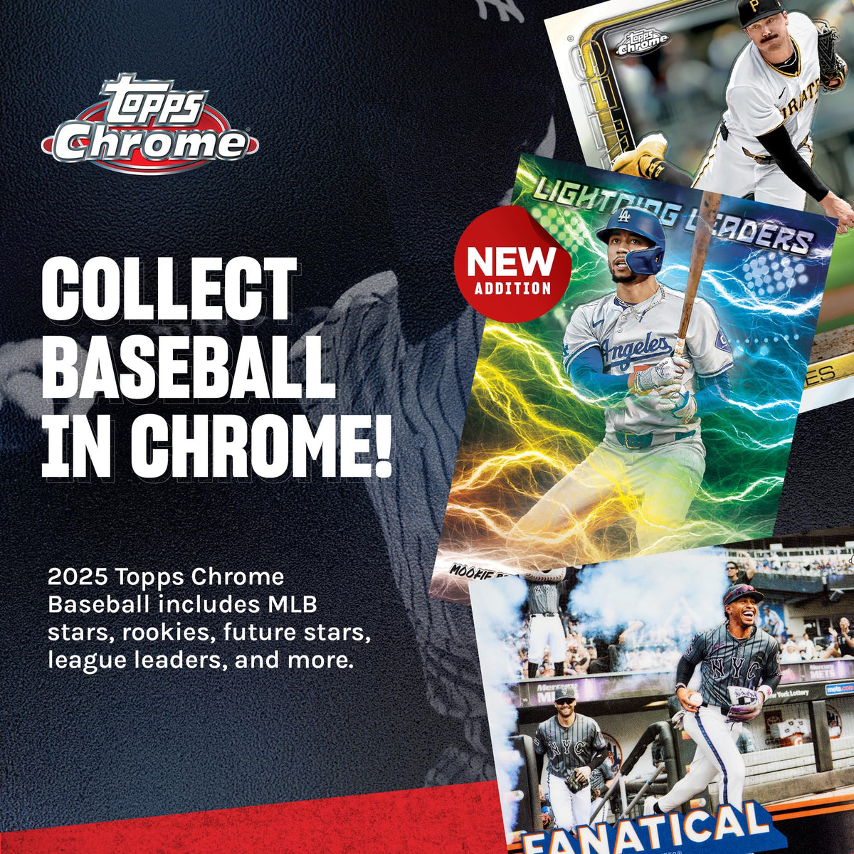 Topps Chrome MLB Baseball Value Box features MLB stars, rookies, and league leaders, presented in official, high-quality packaging from Curat Cart.