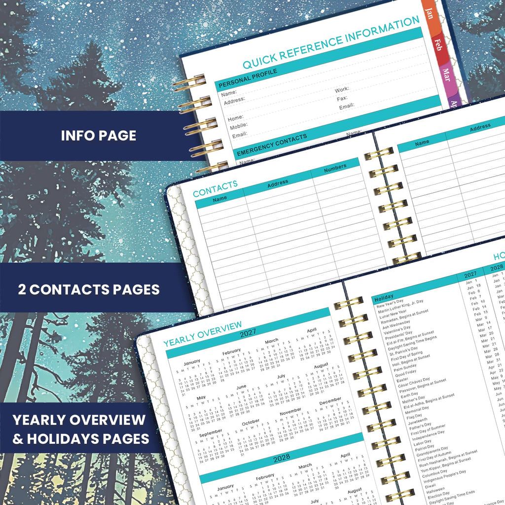 Discover the 2027 Planner Weekly and Monthly, a premium import featuring detailed info and contacts pages. Available at Curat Cart.