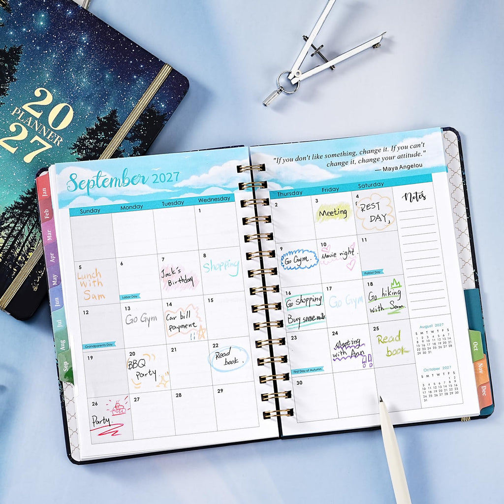 2027 Planner Weekly and Monthly layout showcasing organized scheduling. 100% Authentic, available in India at Curat Cart.