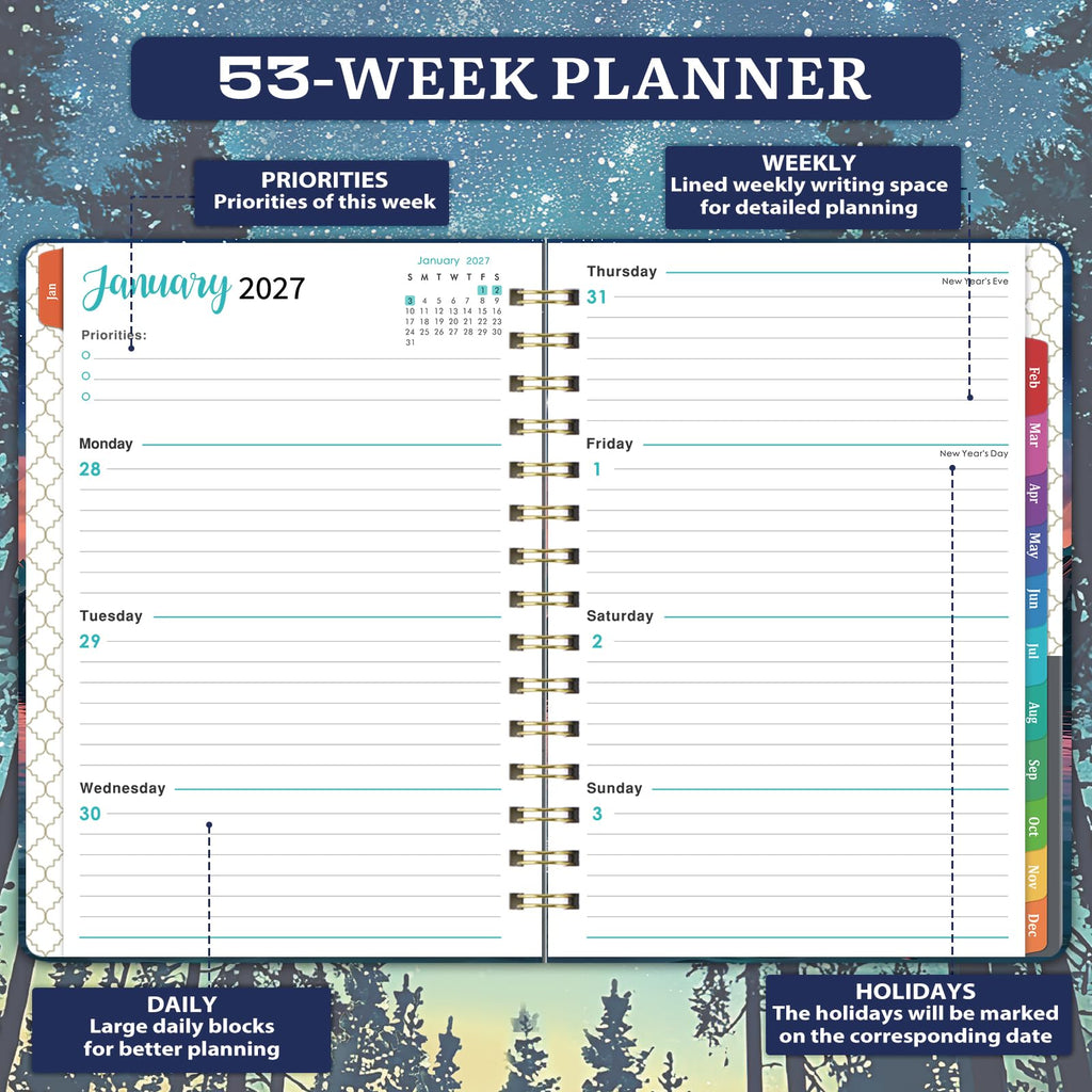 Stay organized with the 2027 Planner Weekly and Monthly, featuring spacious layouts for daily planning, available at Curat Cart.