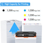 High-capacity toner cartridges compatible for HP, offering 1,350 pages yield in official packaging. Available at Curat Cart.