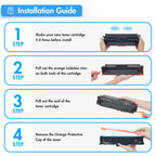Discover the installation guide for toner cartridges compatible with HP, exclusively curated by Curat Cart for seamless setup.