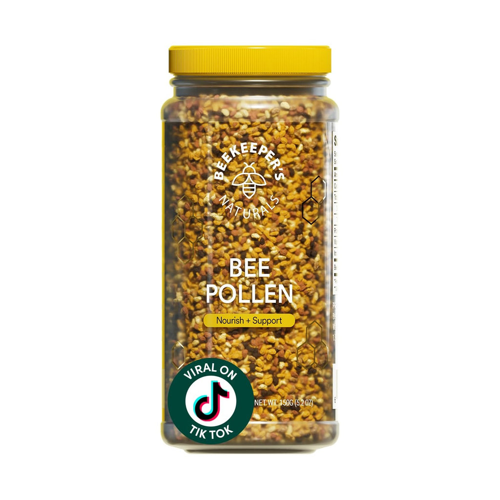 Beekeeper's Naturals 100% Raw Bee Pollen Stick Packs, Amino Acids, 15ct | Natural Preserved Enzymes, Source of Vitamin B, Minerals, Amino Acids & Protein, Paleo & Keto Friendly, Gluten Free