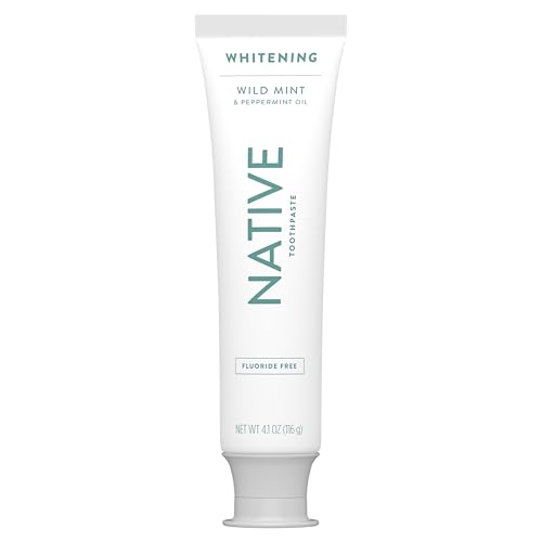 Buy now Native Fluoride Free Toothpaste, Whitening - for Adult, Kids 2+ Oral Care - Wild Mint & Peppermint Oil Flavor, 4.1oz (Pack of 3) at indiglob india