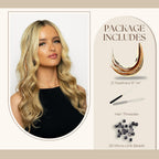Get stunning 21 natural color hair extensions, 9”-14” long. Available online for stylish transformations!