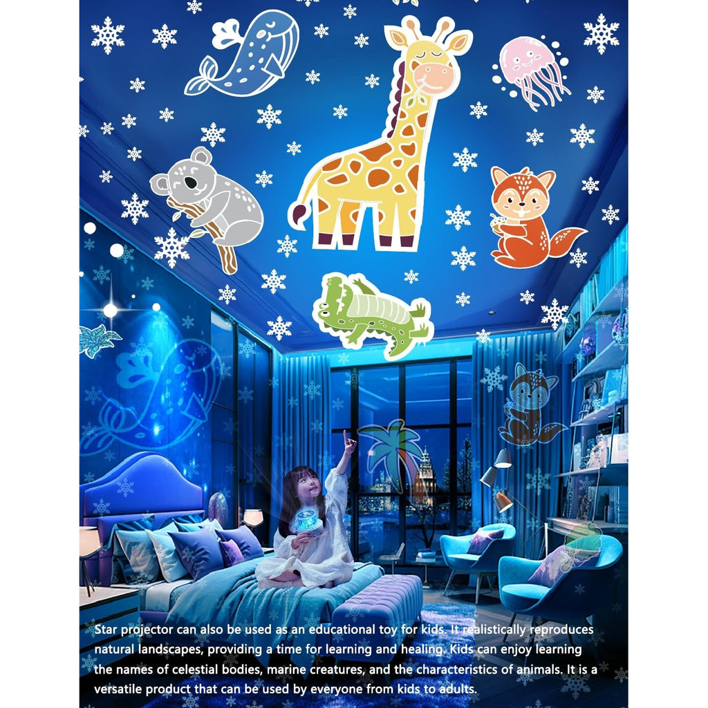 Transform your child's room with this premium imported Projector Night Light for Kids from Curat Cart, featuring enchanting animal visuals.
