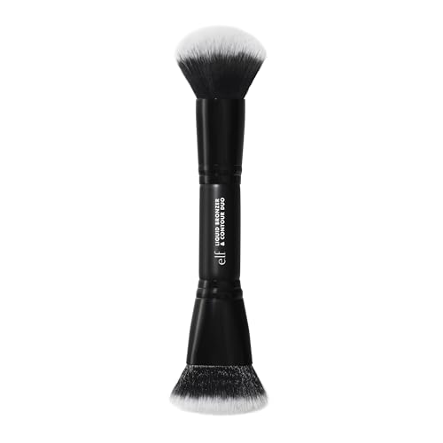 Buy now e.l.f. Liquid Bronzer & Contour Duo Brush, Silky Highly Pigmented Formula with Dual-ended Makeup Brush, Synthetic Bristles, 100% Vegan and Cruelty-Free at indiglob india