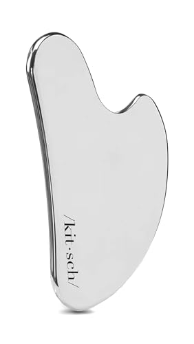 Buy now Kitsch Stainless Steel Gua Sha Facial Tools - Guasha Tool for Face, Face Sculpting Tool, Jawline Shaper, Double Chin Reducer, Body Gua Sha Tools, Lymphatic Drainage Massager, Facial Skin Care - Silver at indiglob india