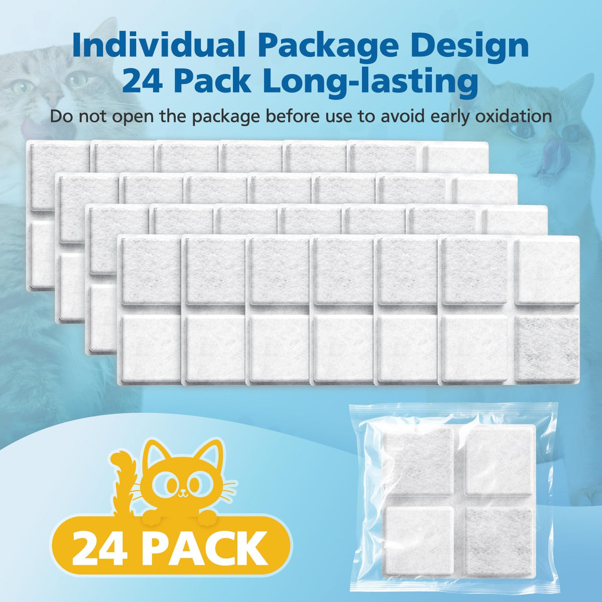 Long-lasting Pet Food Desiccant Bags in a 24 pack, perfect for maintaining freshness. Upgrade your pet care with Curat Cart.