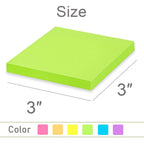 Colorful memo pads featuring a vibrant green sticky note, perfect for organized notes. Available at Curat Cart.