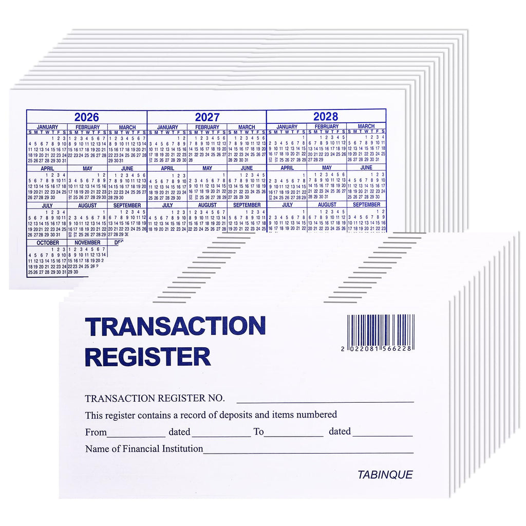 Premium imported Check Registers for Personal Checkbook, featuring organized transaction records. Available at Curat Cart.