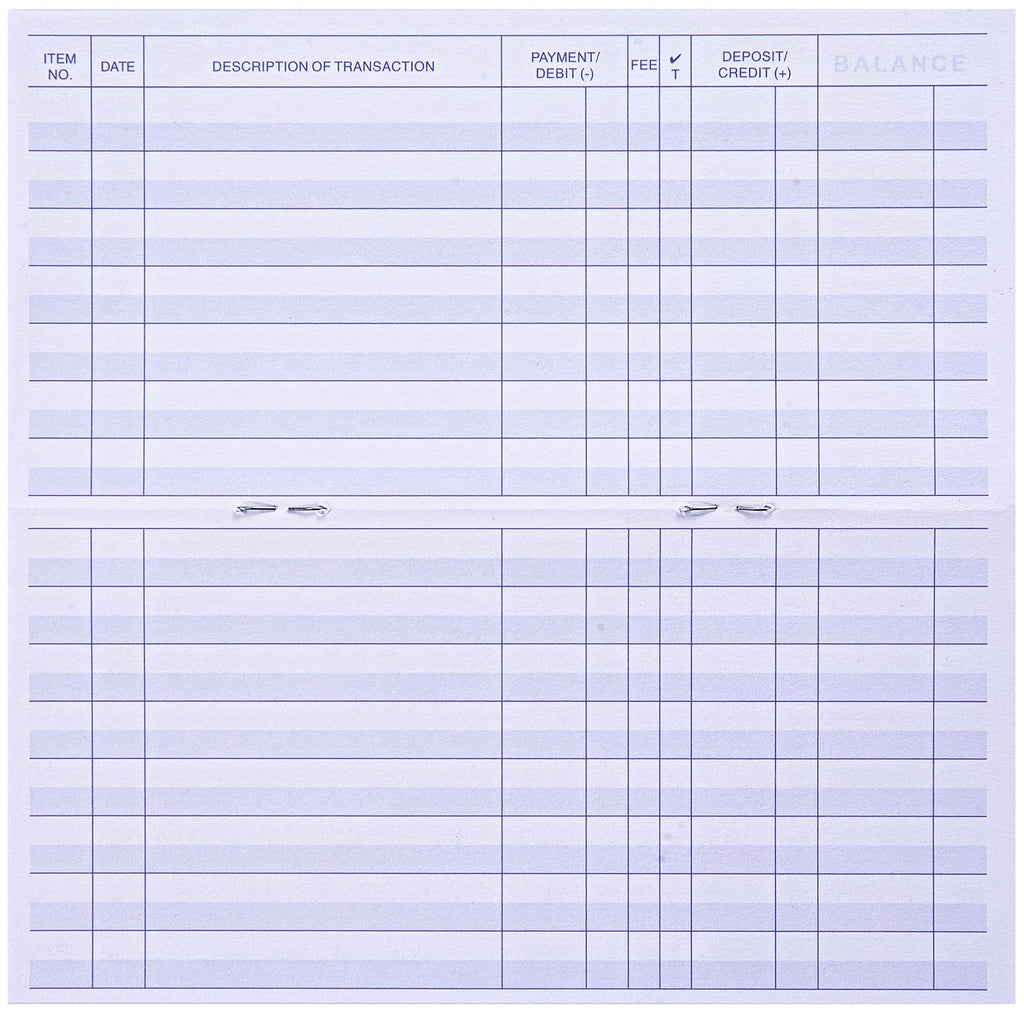 High-quality check registers for personal checkbook with detailed transaction layout, available at Curat Cart.
