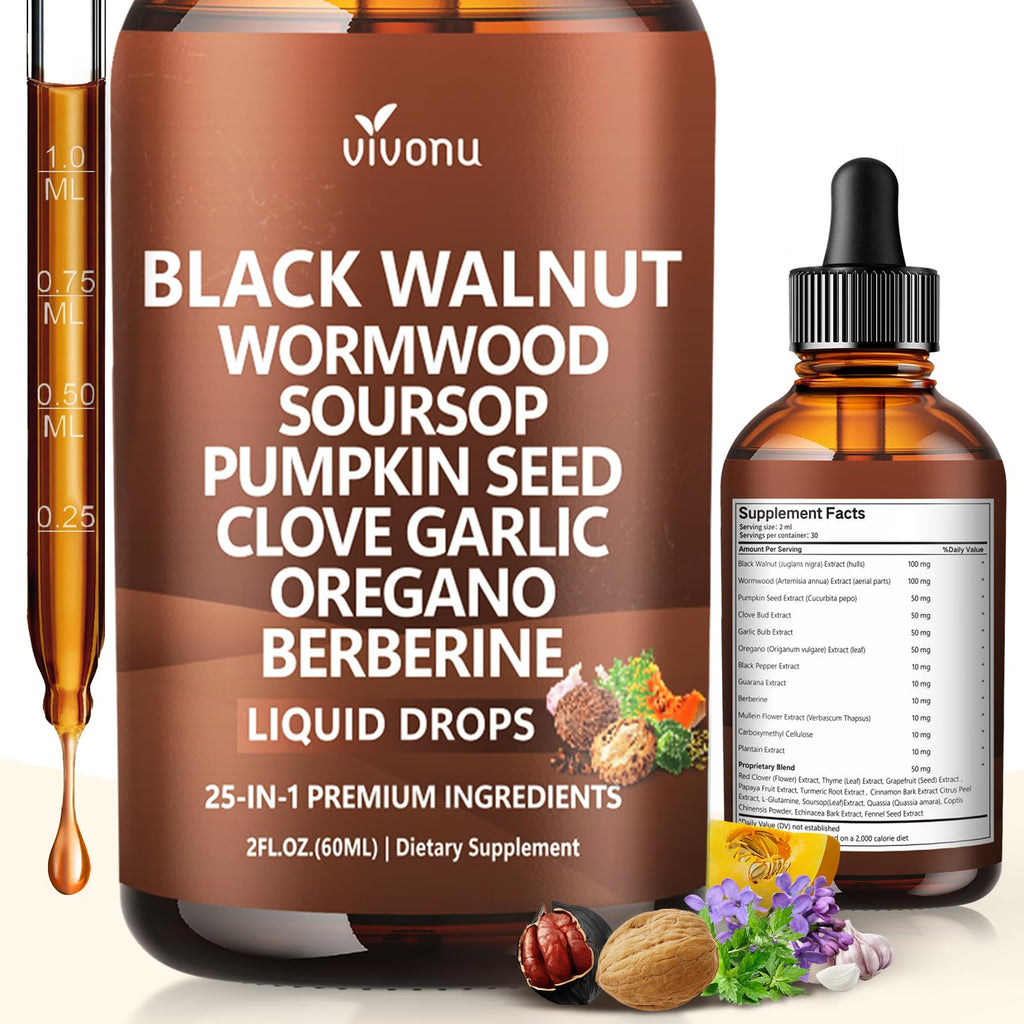 Experience the power of Black Walnut Wormwood Clove Cleanse with premium liquid drops from Curat Cart, ideal for your wellness routine.